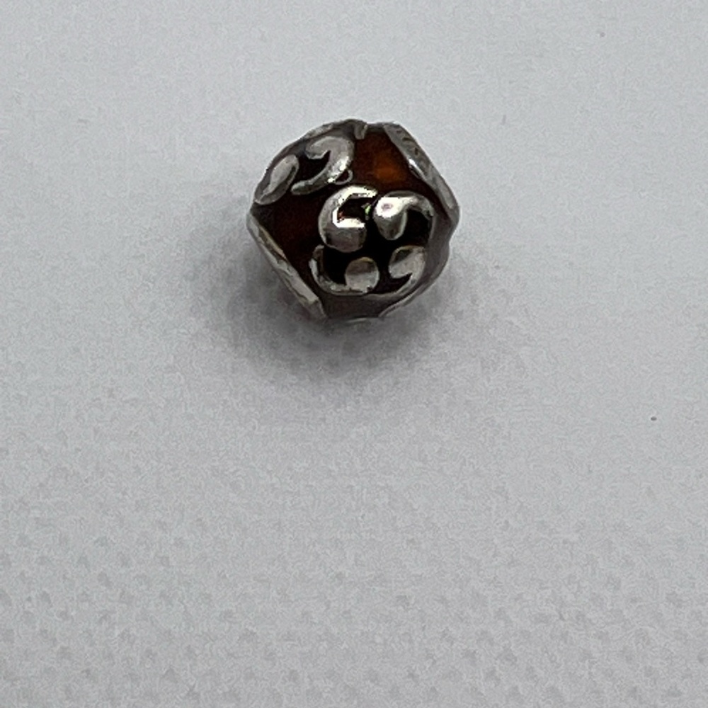 Authentic Retired Pandora Sterling Silver Red Enamel Zen Charm #790491